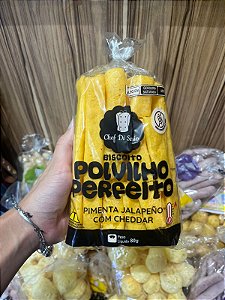 Lascas de Polvilho - Cheddar e Jalapeno - 80g - Chef Di Serio