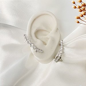 Ear Cuff Zircônias cristal prata
