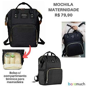 Mochila Maternidade Com Divisória Térmica [Temos na cor preto e rosa]