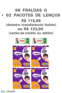 96 fraldas G Cremer Magic Care + 2 pacotes de lenços