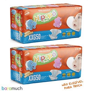 100 fraldas XXG Hipopó Baby