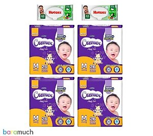 104 fraldas M Cremer Magic Care + 2 Pacotes de lenços.