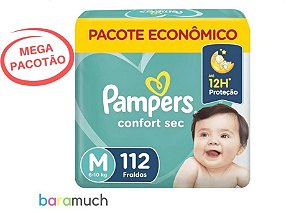 112 fraldas M Pampers Confort Sec