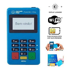 MAQUINA DE CARTÃO DE CREDITO E DEBITO MERCADO PAGO POINT MINI wifi chip d175