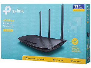 ROTEADOR DE SINAL WIRELESS TP LINK 3 ANTENAS 450 MBPS 5 PORTAS