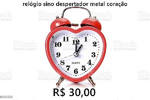RELÓGIO CORAÇÃO DESPERTADOR SINO RTRÔ QUARTZ