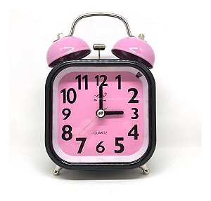 RELÓGIO DESPERTADOR SINO QUADRADO RETRÔ QUARTZ