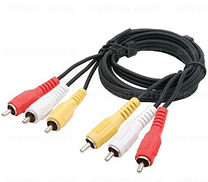 CABO AÚDIO E VIDEO AV DVD REFORÇADO 3RCA X 3RCA  1.5M