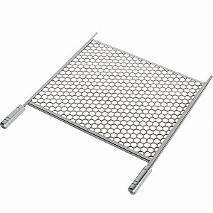 Grelha Moeda Super Inox 65x50cm com Cabo de Madeira Revestido