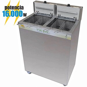 Fritadeira Água E Óleo 16000w Profissional 36 Litros 2 Cubas de Gabinete