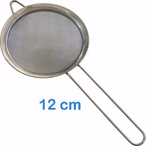 Peneira em Inox Coador 12cm Passador para Sucos Cabo longo