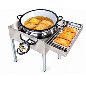 Fogão Pasteleiro em Aço Inox Médio + Escorredor e Acessórios