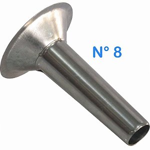 Funil em Inox N° 8 para Moedores de Carne