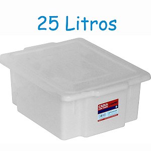 Caixa Plástica para Alimentos 25 Litros Branca - Máquinas, Equipamentos e  Utensílios Domésticos para Bares, Restaurantes, Lanchonetes, Supermercados,  Cozinha Industrial.