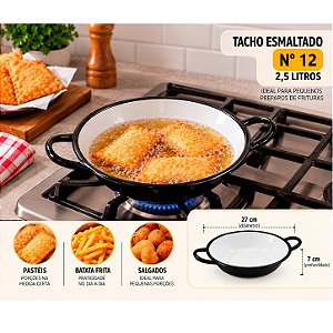 Tacho Esmaltado N°12 Para Frituras 2,5 Litros