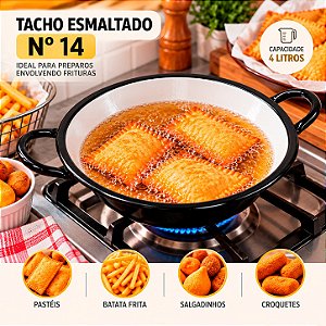 Tacho Esmaltado N°14 Para Frituras 4 Litros