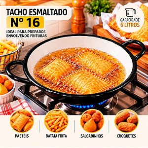 Tacho Esmaltado N°16 Para Frituras 6 Litros