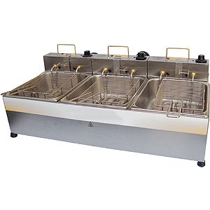 Fritadeira Elétrica de Mesa 3 Cubas 15 Litros a Óleo 220V