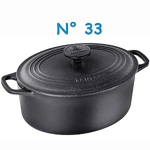 Panela Caçarola Oval N° 33 Forno a Lenha fogão Indução de Ferro Fundido 2,5 Litros