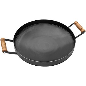 Disco 38cm Tipo Tacho Arado 3mm Embaulado com Borda Alta de 4cm Cabo Madeira