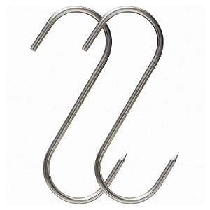 Gacho S em Inox 2 Peças 9cm para Carnes Churrascos Costela Frango Defumação