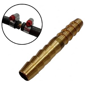Emenda União 1/4 BM Zamac Para Mangueira de Gás Jardim  Automotiva