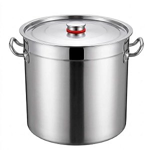 Caldeirão em Aço Inox Profissional 70 Litros N° 45 e Tampa com Pomel e Suporte