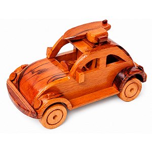 Fusca Em Madeira Artesanal Pequeno 20CM - Decoração Colecionador