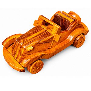 Calhambeque Conversível Em Madeira Artesanal Pequeno 22cm - Decoração Colecionador