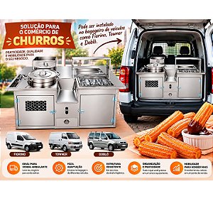 Kit Churros Portátil Para Towner, Fiorino e Doblô (sem masseira e sem doceiras)