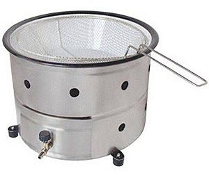 Fritadeira Tacho 7 Litros Óleo Inox Queimador Batata Salgado