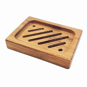 Saboneteira de Madeira Teca 12x9cm