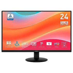 Monitor MSI Pro MP242L 23.8" Full HD 100Hz / 1Ms - Preto