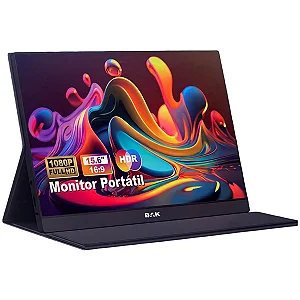 Monitor Portátil BAK BK-P1563-T de 15.6" Full HD 16:9 com USB-C Mini HDMI