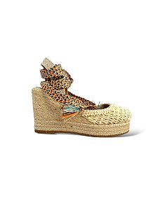 Anabela Your Shoes Nude Crochê