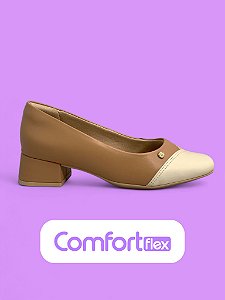Sapato Comfortflex Nude c/ Off White