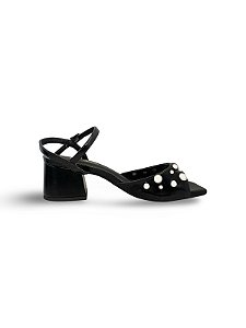 Sandália Your Shoes Preta Metal