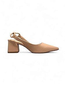 Slingback Your Shoes Nude Bico Fino