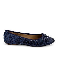 Sapatilha Your Shoes Azul Índigo Lantejoula