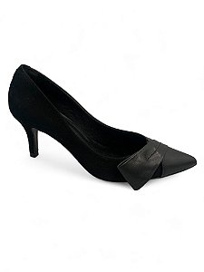 Scarpin Giulia Domna Preto Lateral Nobuck