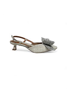 Slingback Your Shoes Cinza Laço