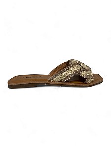 Rasteira Your Shoes Corda Nude Brilho Rose