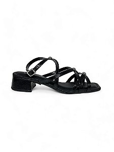 Sandália Your Shoes Preto Verniz