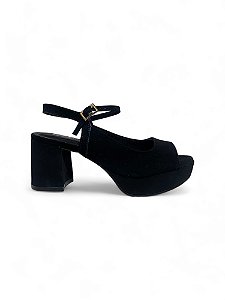Sandália Your Shoes Preta Meia Pata