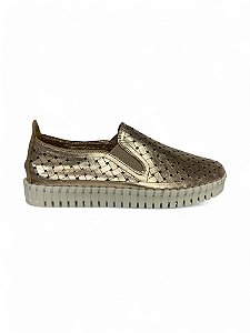 Tênis Your Shoes Dourado Furo Laser