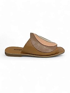 Rasteira Your Shoes Caramelo Tricolor