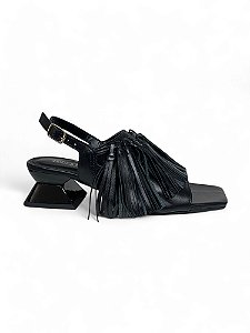 Sandália Your Shoes Preta Franja