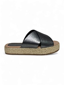 Tamanco Your Shoes Flat Onix Cruzado