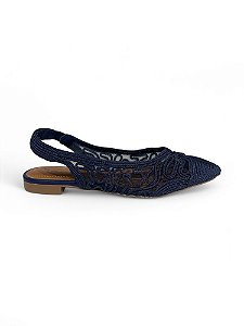 Slingback Your Shoes Azul Marinho Trama
