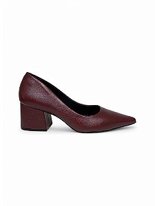 Scarpin Lia Line Marsala Salto Bloco